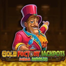 Gold Factory Jackpots Mega Moolah logo by Aurum Signature Studios at Jackpot Bingo